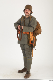  Austria-Hungary army uniform World War I. ver.1 - poses army poses with gun soldier standing uniform whole body 0009.jpg